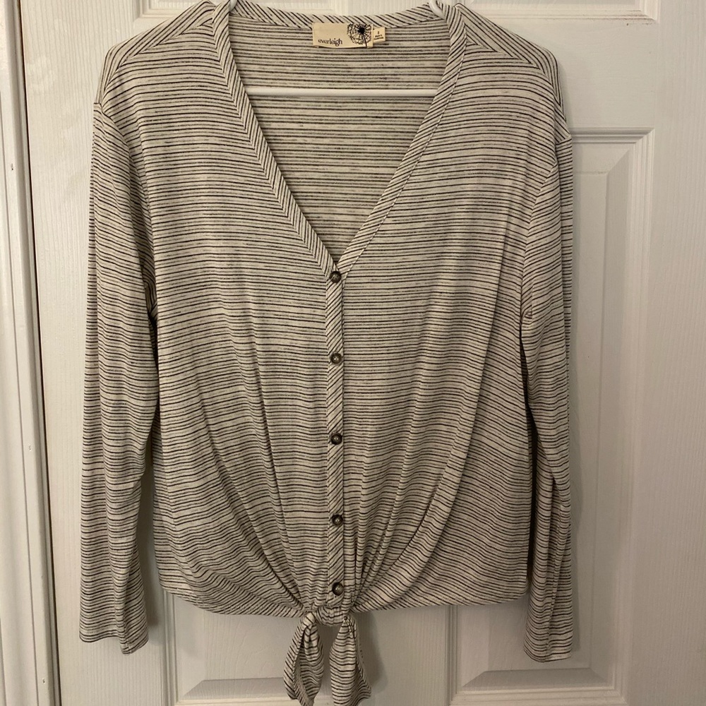 Black and cream striped tie shirt - Nordstrom Rack